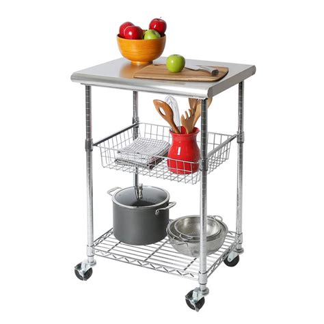 stainless steel kitchen cart cabinet|small stainless steel kitchen cart.